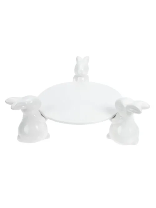 292 Ceramic plate with 3 bunnies